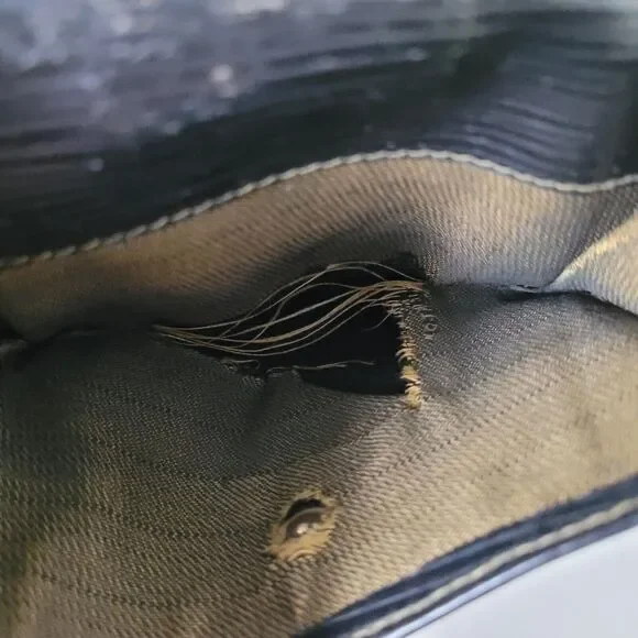 Fendi Vintage Pequin Wallet Canvas Leather Wallet Black Purse Bifold Compact - Picture 13 of 16